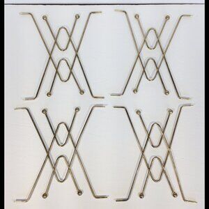 Lot of 4 Metal Mid Century Furniture Decorative Inserts coffee table etc